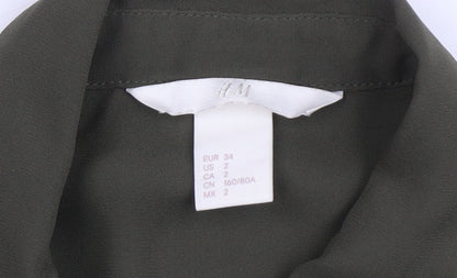 Womens UK Size 6 H&M Green  Button-Up