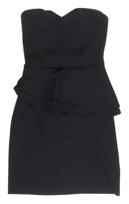 Oasis Women's Black Bodycon Strapless Dress Size 8