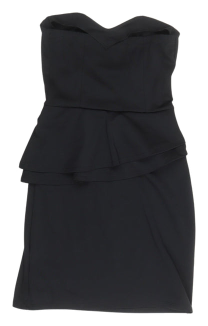 Oasis Women's Black Bodycon Strapless Dress Size 8