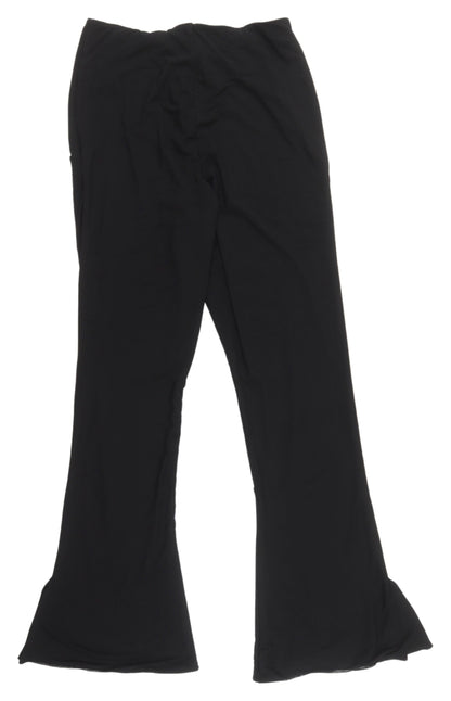 Oh Polly Women's Black Flared Trousers, UK 14