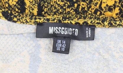 Womens UK Size 14 Missguided Yellow Cropped Tank