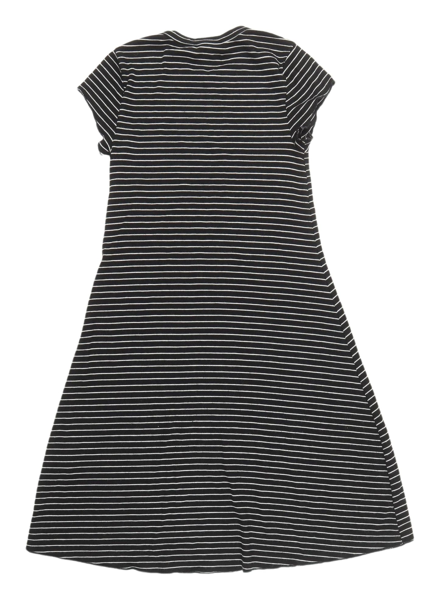New Look Women's Black Striped T-Shirt Dress Size 10