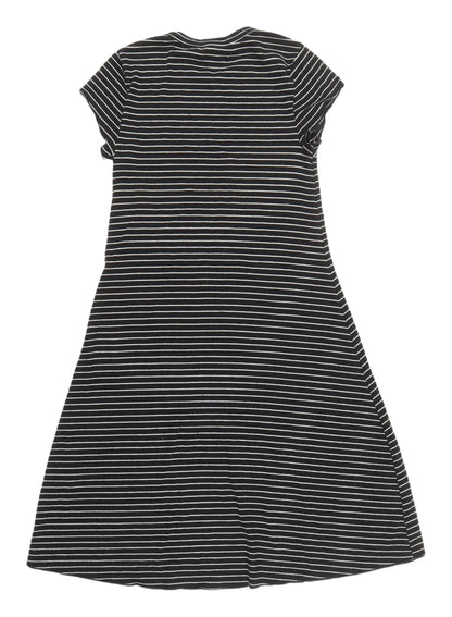 New Look Women's Black Striped T-Shirt Dress Size 10