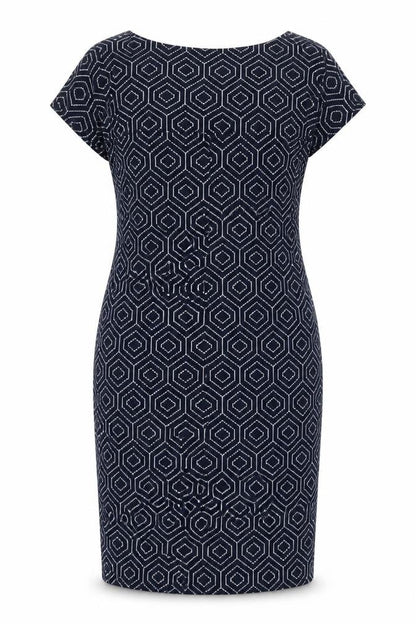 Next Women's Blue Geometric Sheath Dress, Size 12