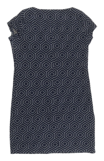 Next Women's Blue Geometric Sheath Dress, Size 12