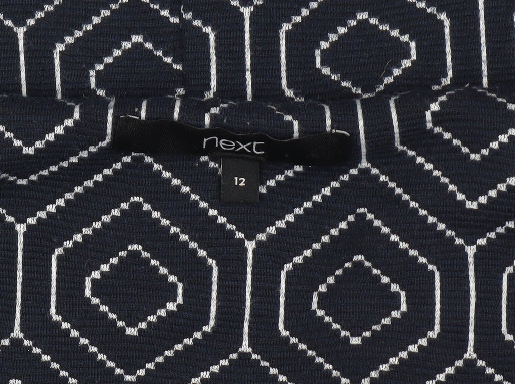 Next Women's Blue Geometric Sheath Dress, Size 12