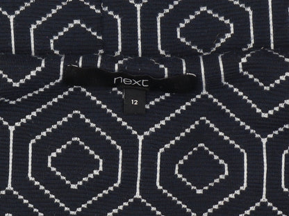 Next Women's Blue Geometric Sheath Dress, Size 12