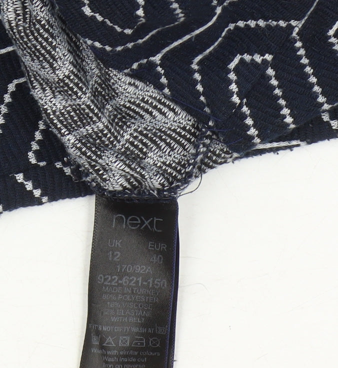 Next Women's Blue Geometric Sheath Dress, Size 12