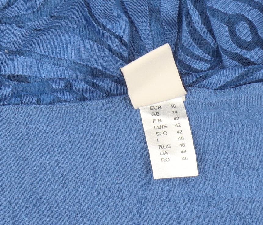 Womens UK Size 14 HEINE Blue Tunic Blouse