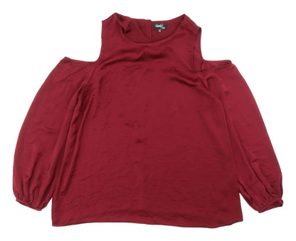 Womens UK Size 16 Wallis Red Basic Blouse