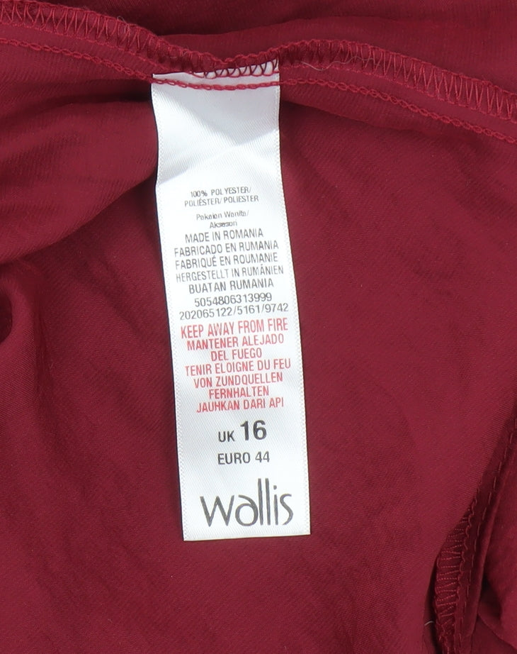 Womens UK Size 16 Wallis Red Basic Blouse