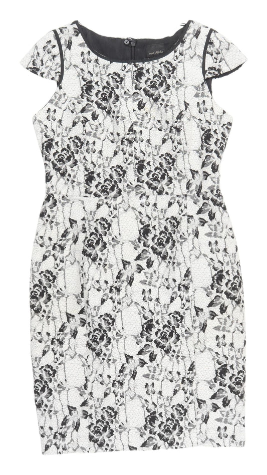 Next Women's Multicoloured Floral Sheath Dress Size 10