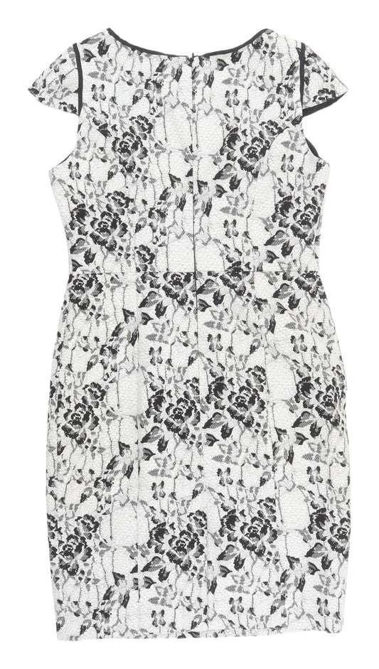 Next Women's Multicoloured Floral Sheath Dress Size 10