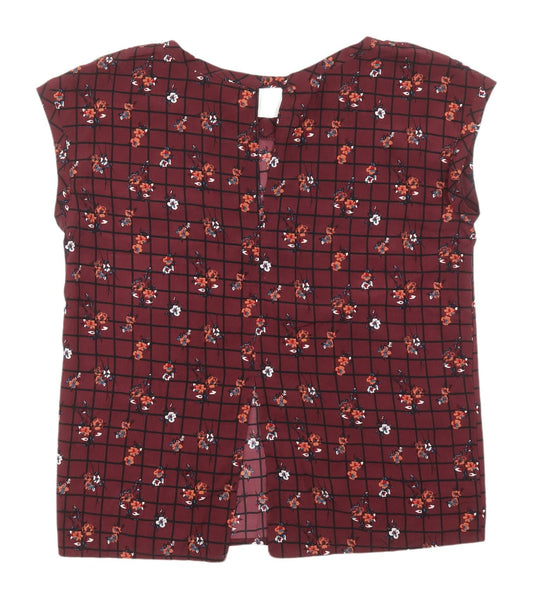 Abercrombie & Fitch Red Floral Blouse M Women Casual