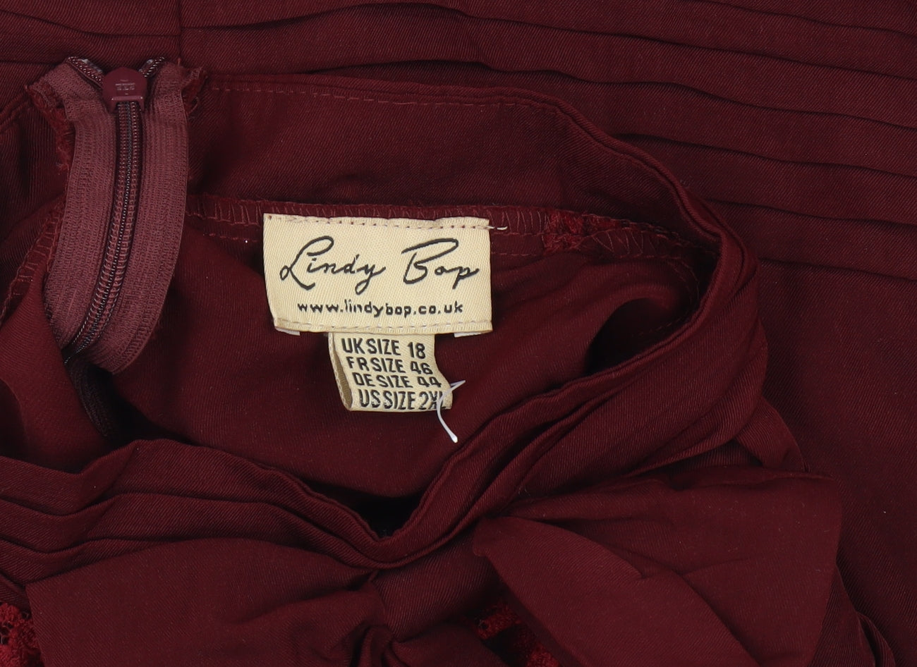 Lindy Bop Women's Red Bow Accent Sheath Dress Size 18