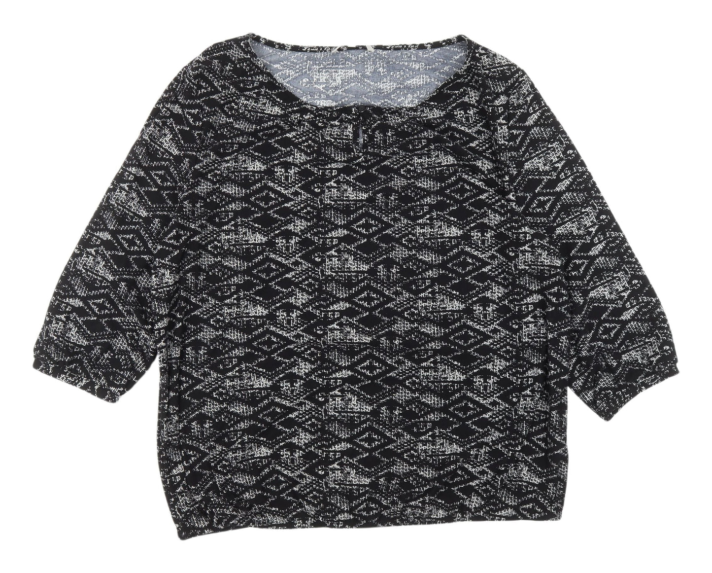 Womens UK Size 20 Pebble Bay Black Basic Blouse