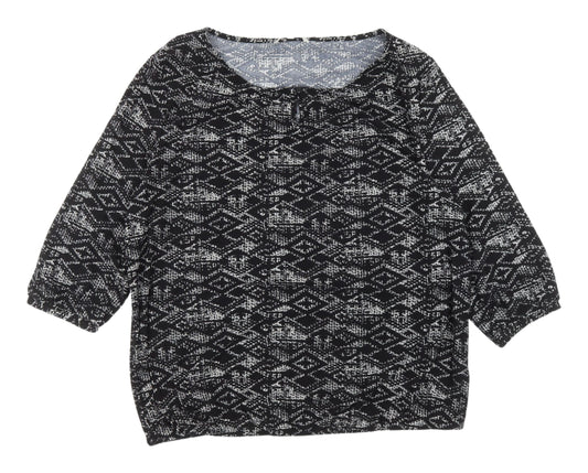 Womens UK Size 20 Pebble Bay Black Basic Blouse