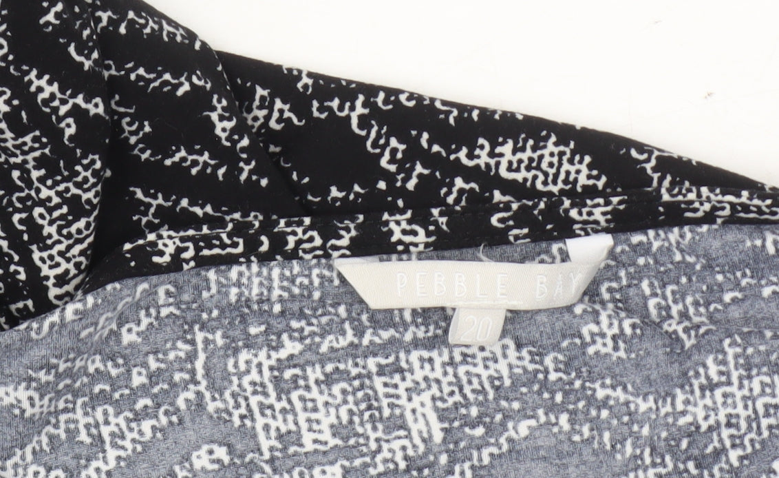 Womens UK Size 20 Pebble Bay Black Basic Blouse