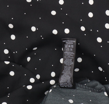 Dunnes Black Polka Dot Blouse XL 3/4 Sleeve