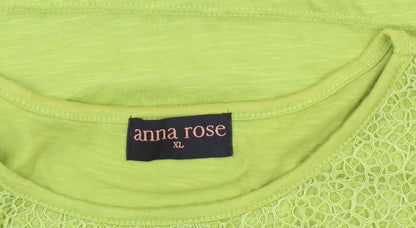 Womens UK Size XL Anna Rose Green Basic T-Shirt
