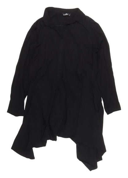 Emrey Women's Black Collared Long Sleeve Top M