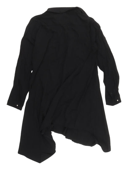 Emrey Women's Black Collared Long Sleeve Top M