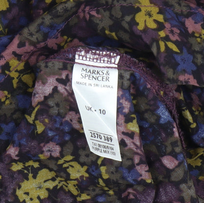 Womens UK Size 10 Marks and Spencer Multicoloured Basic Blouse