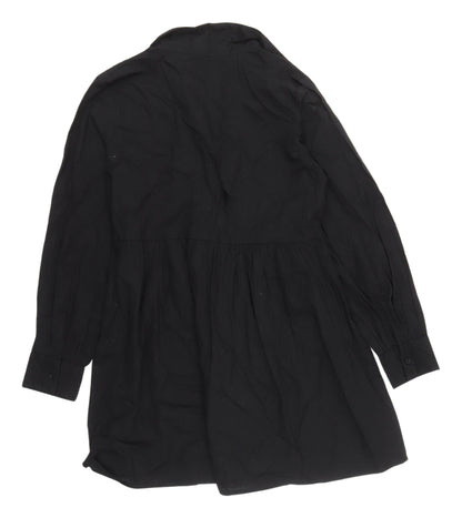Boohoo Black Cotton Women's Shift Dress UK 14