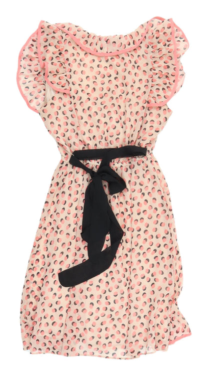 H&M Women's Multicoloured Polka Dot Wrap Dress - Size 6