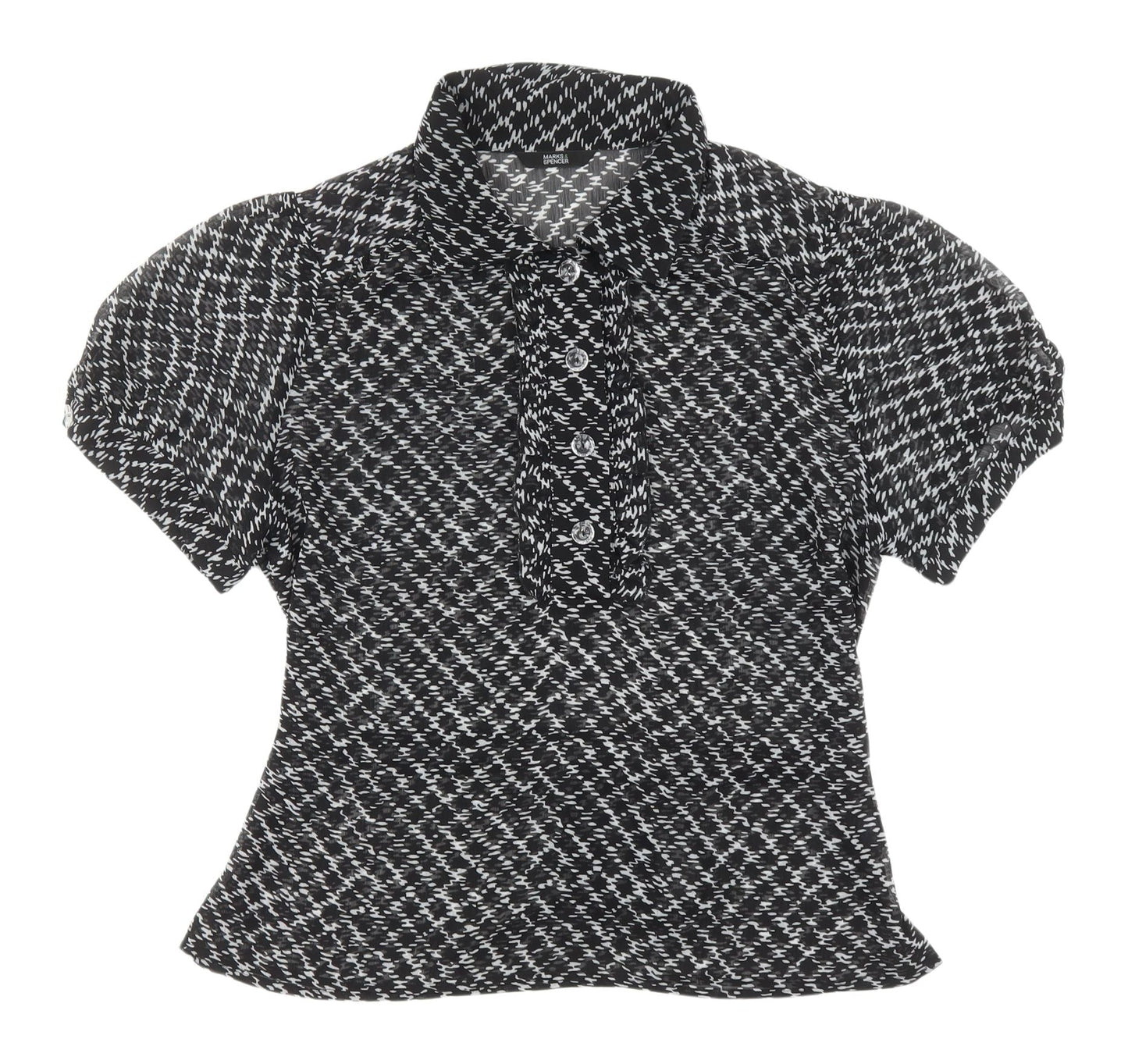 Womens UK Size 14 Marks and Spencer Black  Button-Up