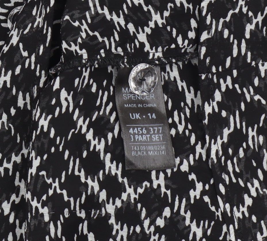 Womens UK Size 14 Marks and Spencer Black  Button-Up