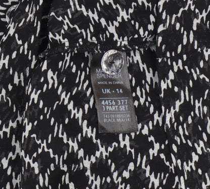 Womens UK Size 14 Marks and Spencer Black  Button-Up