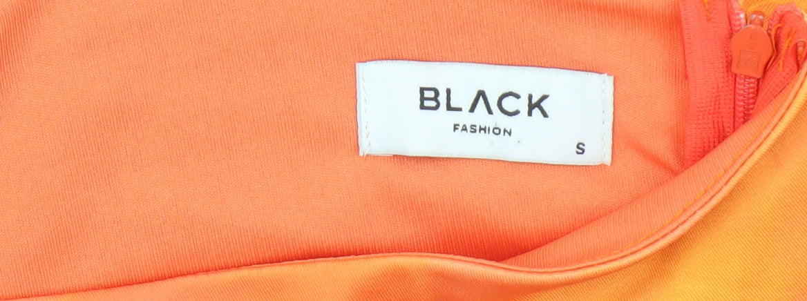 Black Fashion Women’s Orange One Shoulder Bodycon Dress