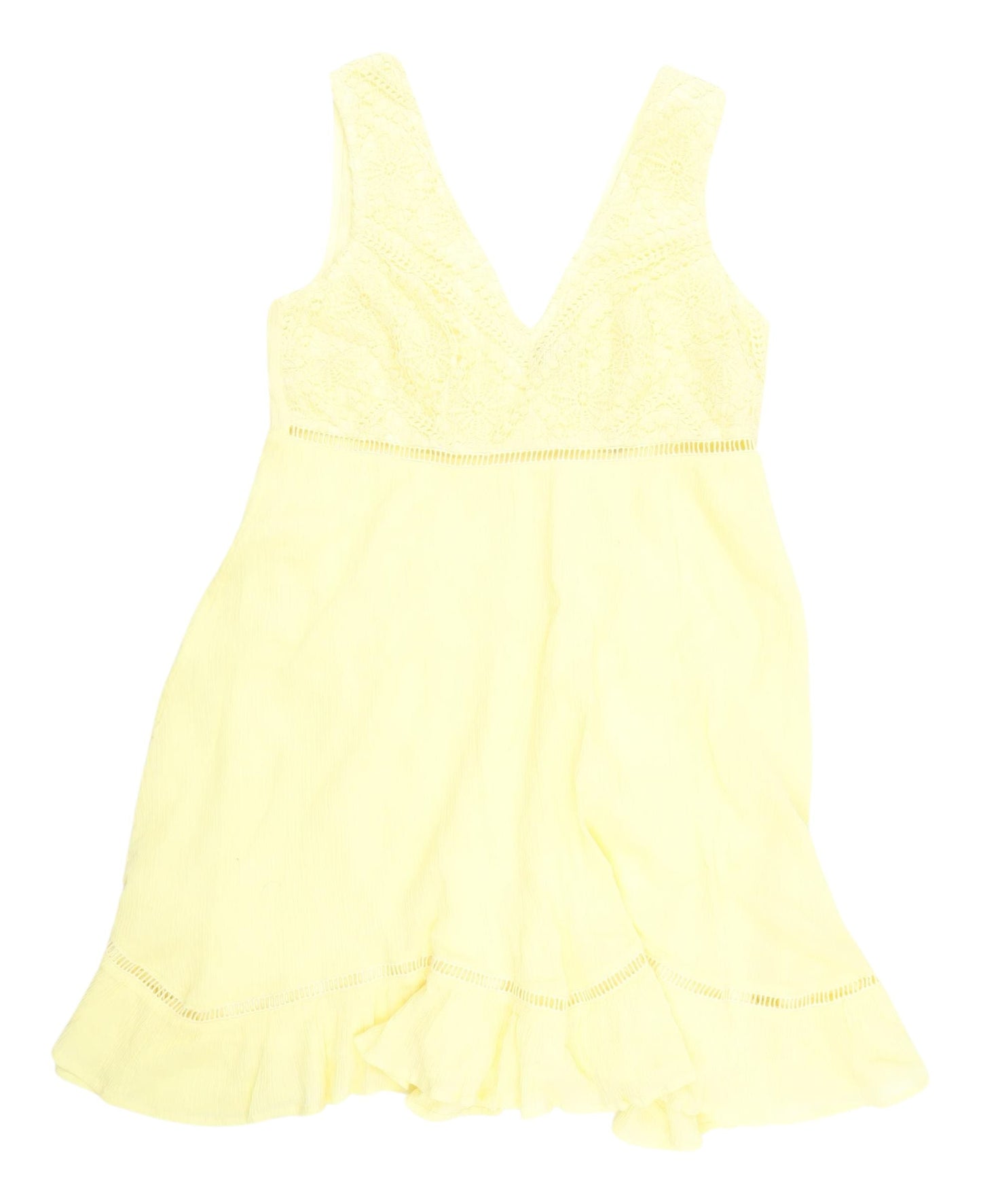 River Island Yellow A-Line Mini Dress, Size 8