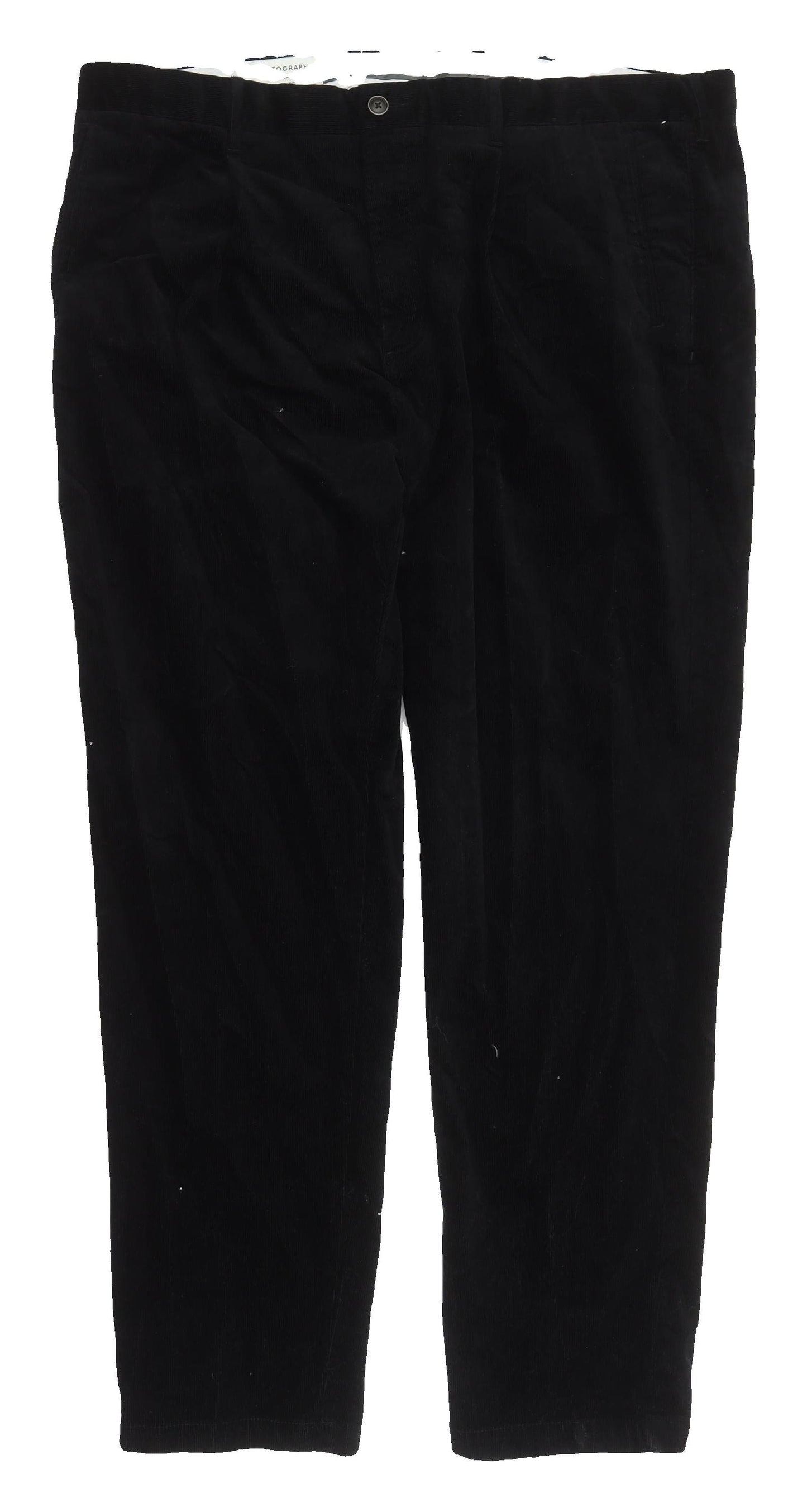 Marks and Spencer Men's Black Tapered Corduroy Trousers