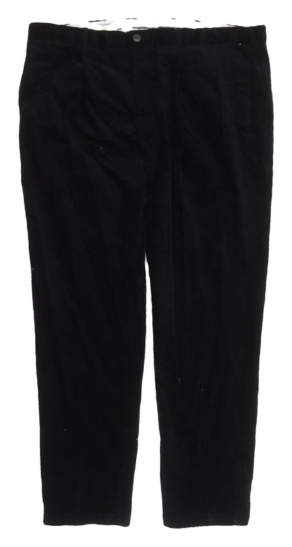 Marks and Spencer Men's Black Tapered Corduroy Trousers