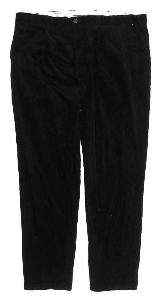 Marks and Spencer Men's Black Tapered Corduroy Trousers