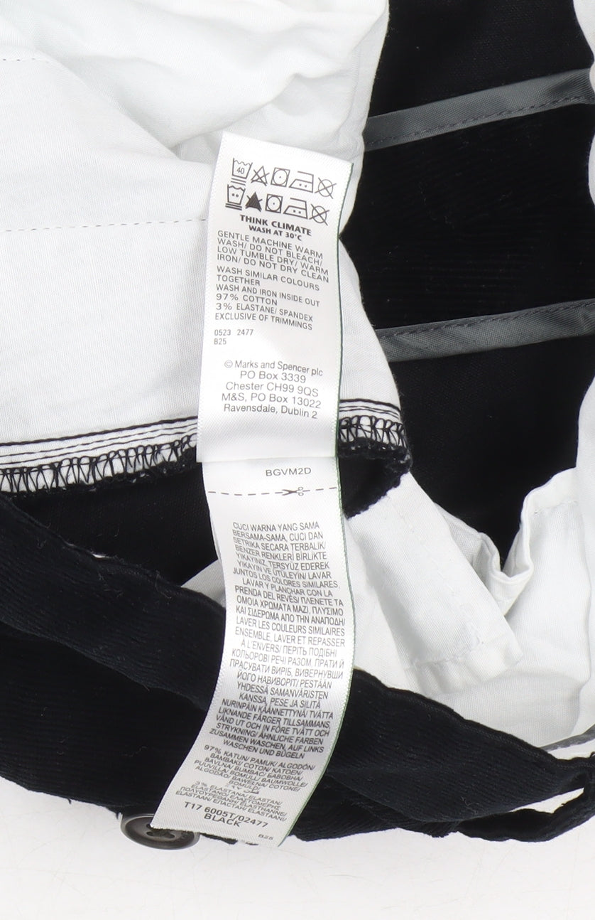 Marks and Spencer Men's Black Tapered Corduroy Trousers