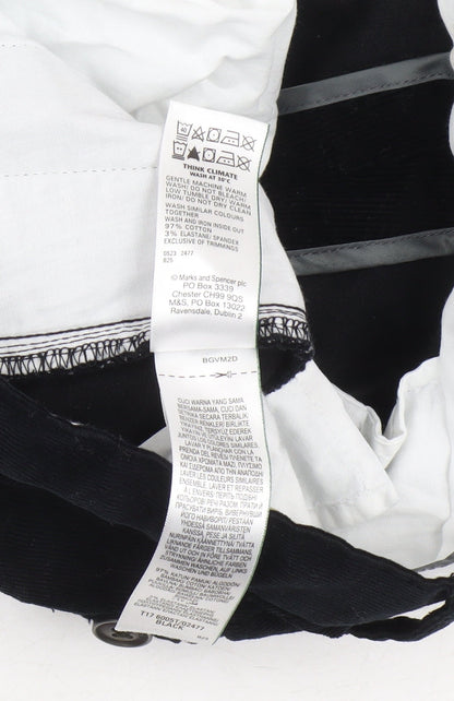 Marks and Spencer Men's Black Tapered Corduroy Trousers