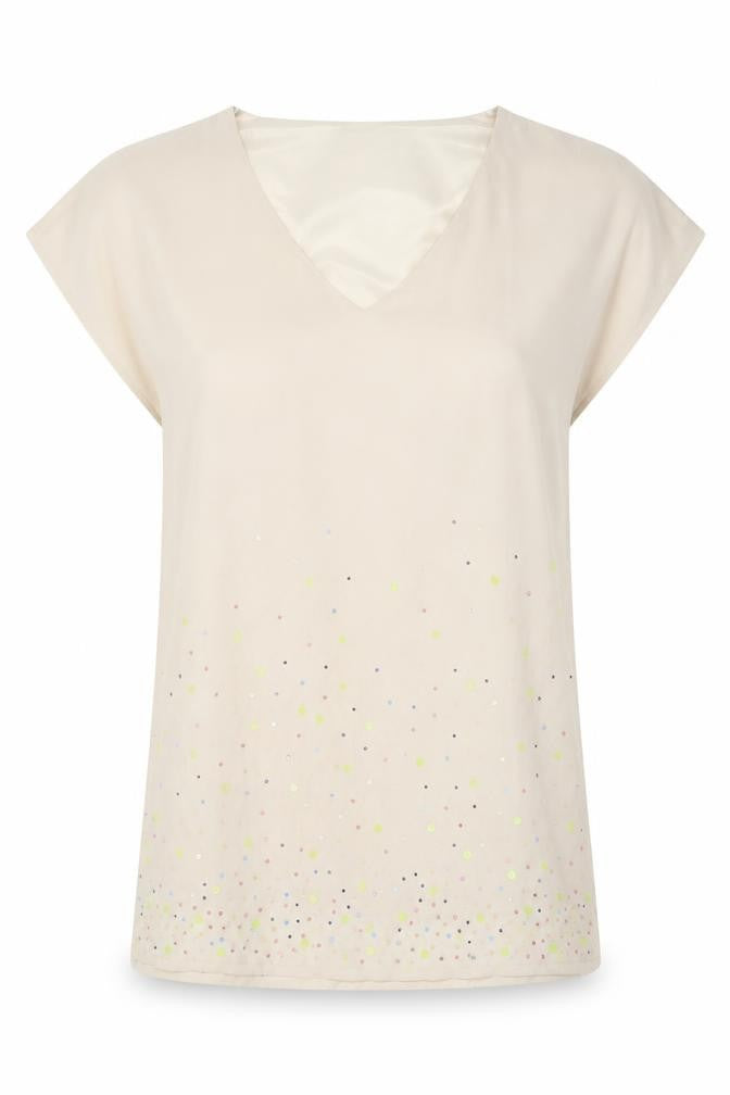 Womens UK Size 8 H&M Beige Basic Blouse
