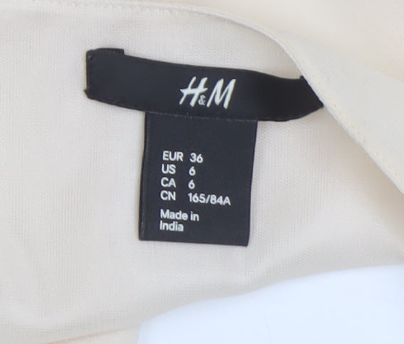 Womens UK Size 8 H&M Beige Basic Blouse