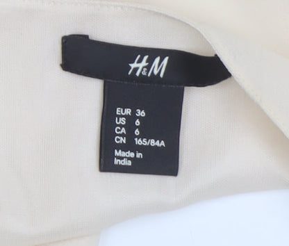 Womens UK Size 8 H&M Beige Basic Blouse
