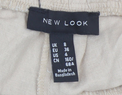New Look Women's Beige Paperbag Trousers Size 8