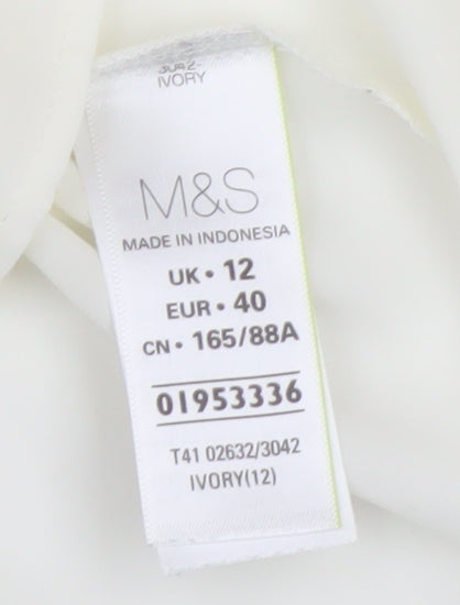 Womens UK Size 12 Marks and Spencer Ivory Basic Blouse