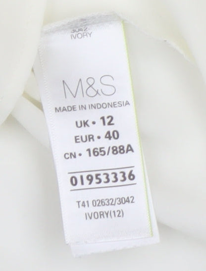 Womens UK Size 12 Marks and Spencer Ivory Basic Blouse