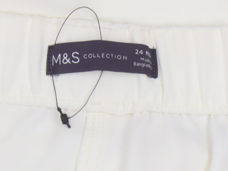 Marks and Spencer Women's White Regular Shorts 24