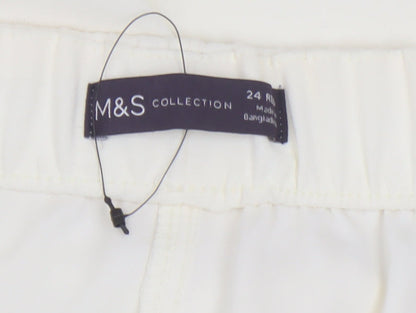 Marks and Spencer Women's White Regular Shorts 24