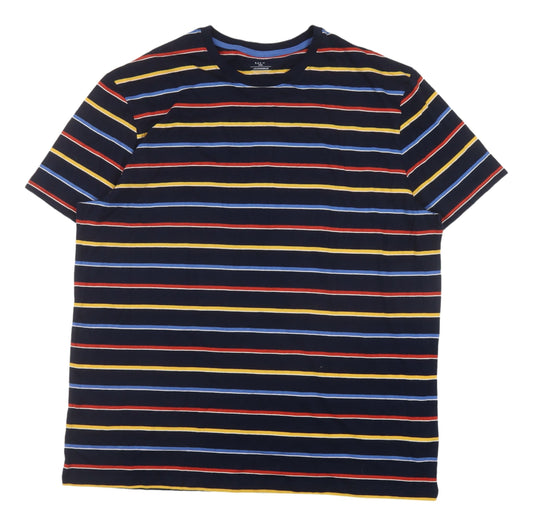 Marks and Spencer Men's Striped T-Shirt 2XL Multicoloured
