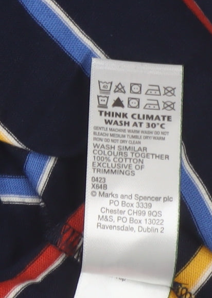 Marks and Spencer Men's Striped T-Shirt 2XL Multicoloured