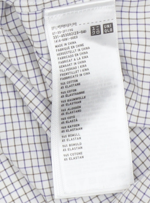 Uniqlo Men's Slim Multicoloured Check Shirt S